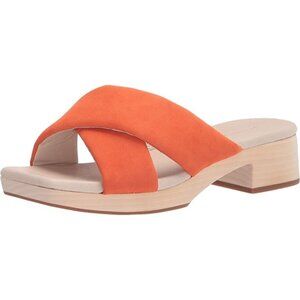 Sanctuary Women Ballad Slide Sandals Lively Cross Strap Block Heel Orange Size 5